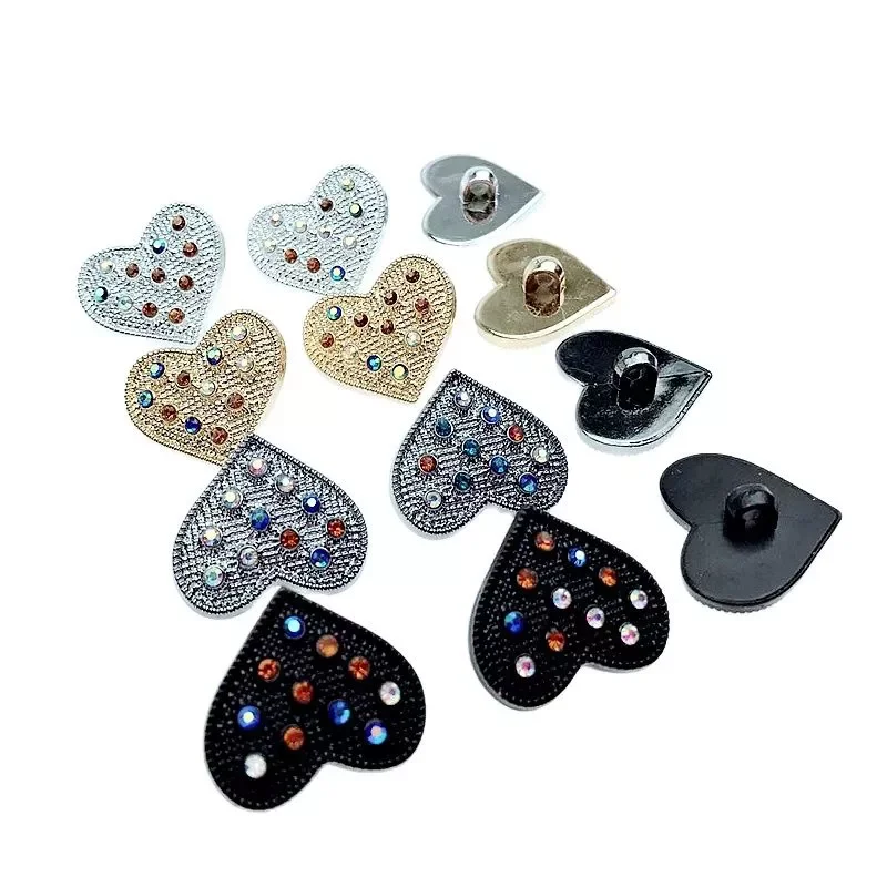 5PCS 25mmx20mm New Heart Plating Overcoat Buttons Shank With Colorful Rhinestones DIY Apparel Sewing Accessories
5PCS 25mmx20mm New Heart Plating Overcoat Buttons Shank With Colorful Rhinestones DIY Apparel Sewing Accessories