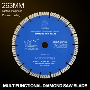 263mm Split Tooth Segmented Shape Diamond Saw Blade Volcanic Rock Cutting Blade for Concrete / Stone / Masonry / Brick Cutting