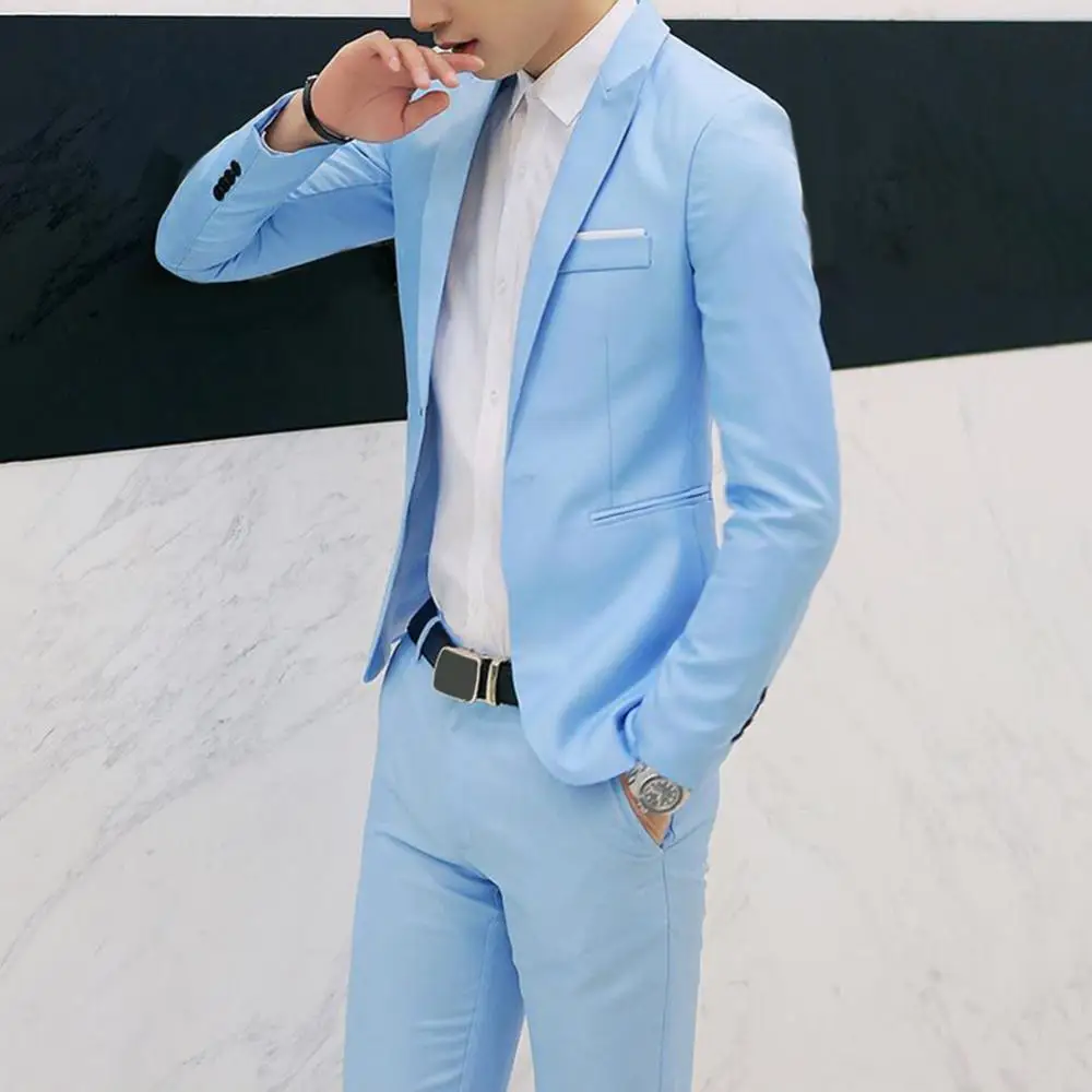 NEW2Pcs Suits Men Solid Long Sleeve Lapel Collar Blazer (Jacket+Pants) Suits for Men Wedding Busniess Suits Set costumes homme
NEW2Pcs Suits Men Solid Long Sleeve Lapel Collar Blazer (Jacket+Pants) Suits for Men Wedding Busniess Suits Set costumes homme