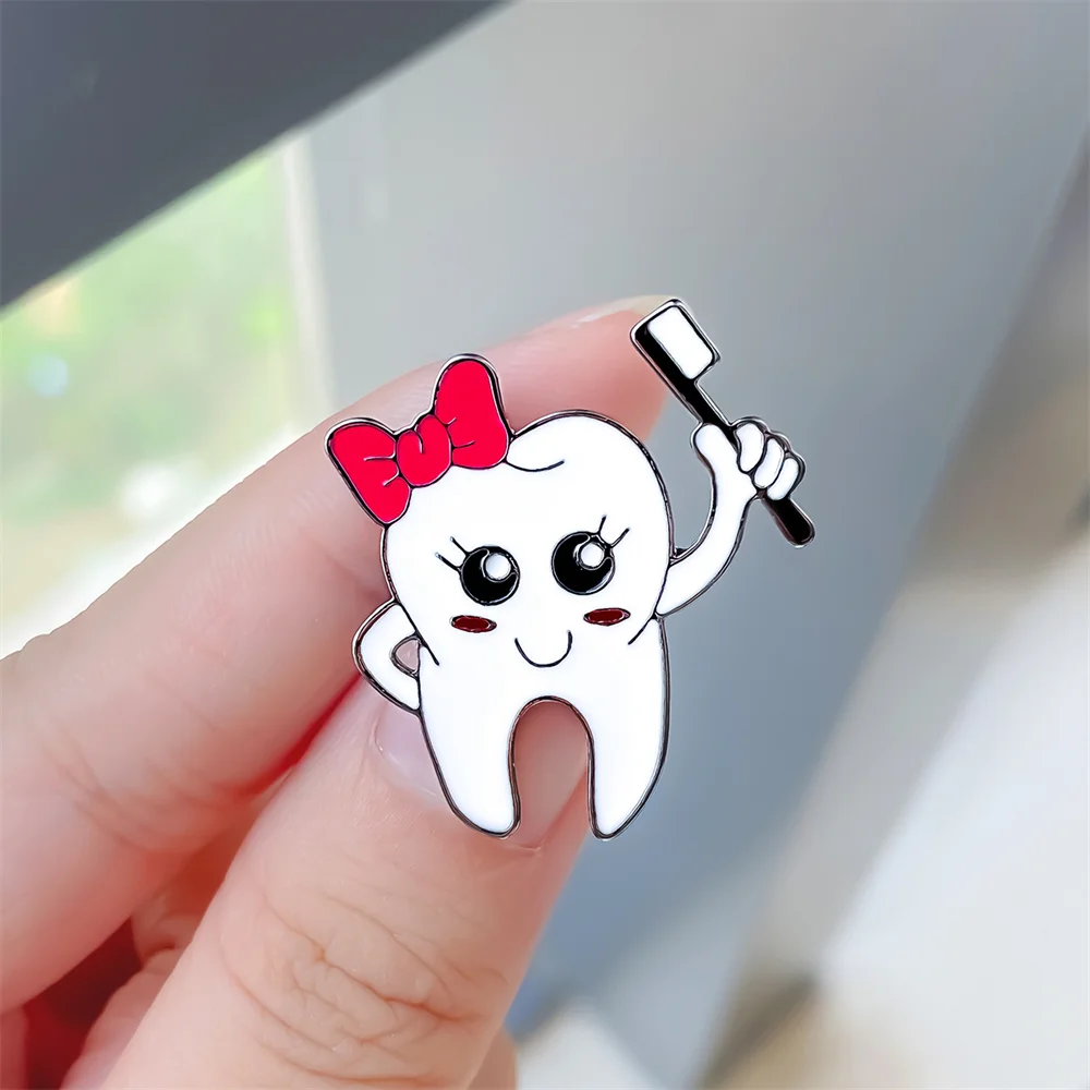 Miss Tooth Enamel Pin Fashion Cute Funny Dental Teeth Toothbrush Lapel Brooch for Medical Student Teacher Holiday Gift
Miss Tooth Enamel Pin Fashion Cute Funny Dental Teeth Toothbrush Lapel Brooch for Medical Student Teacher Holiday Gift