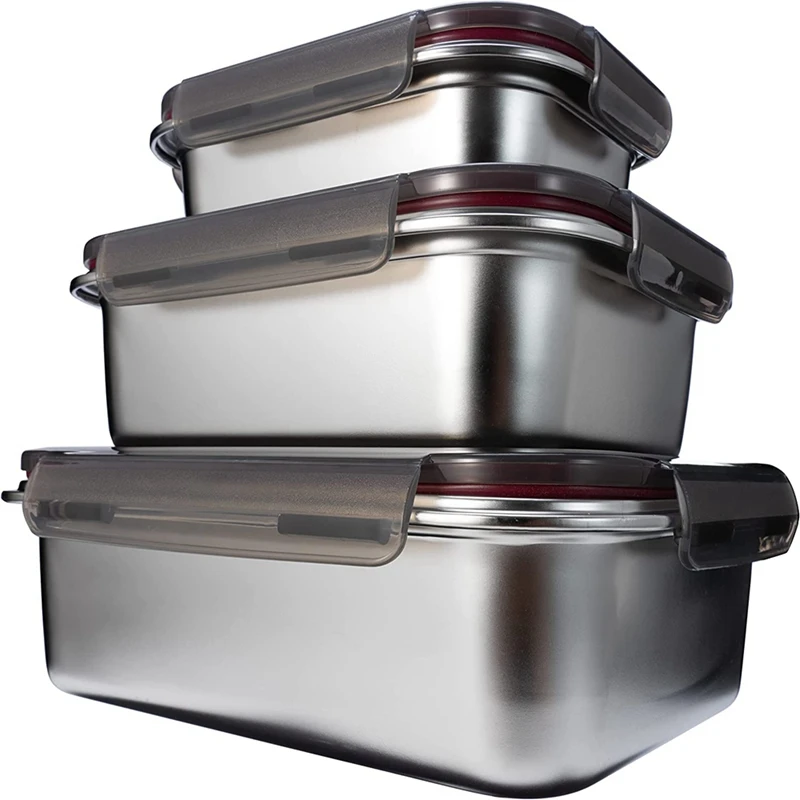 Stainless Steel Food Storage Containers, Food Grade Metal Food Boxes Lunch Bento Box Meal Prep Container Set
Stainless Steel Food Storage Containers, Food Grade Metal Food Boxes Lunch Bento Box Meal Prep Container Set