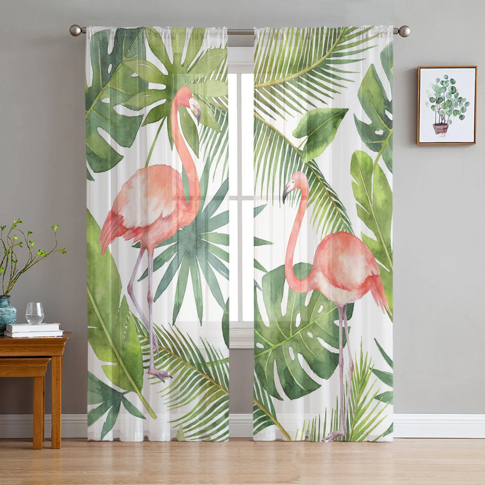 Flamingo Green Plant Leaves Tulle Curtains for Living Room Bedroom Decoration Transparent Chiffon Sheer Voile Window Curtain
Flamingo Green Plant Leaves Tulle Curtains for Living Room Bedroom Decoration Transparent Chiffon Sheer Voile Window Curtain