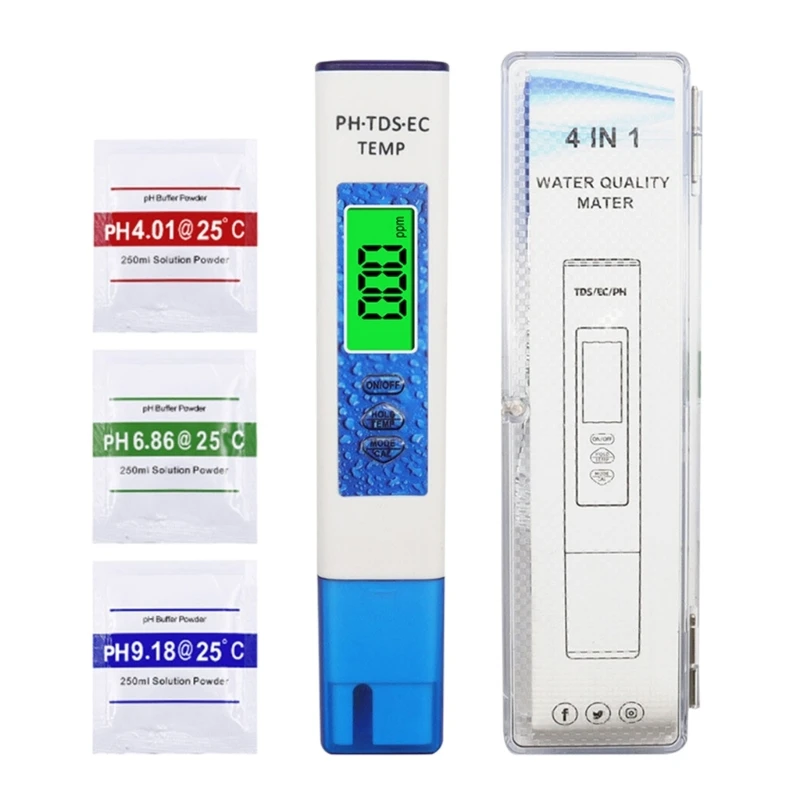 4 in 1 WaterMonitor AnalyzerDigital Water Quality Tester PH/EC/TDS/Temp Meter Dropship
4 in 1 WaterMonitor AnalyzerDigital Water Quality Tester PH/EC/TDS/Temp Meter Dropship