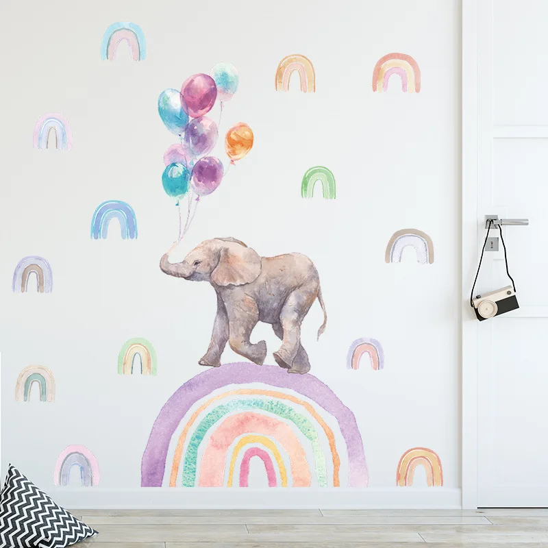 Cartoon Elephant Balloon Rainbow Decals Children's Room Home Wall Decoration Wall Sticker Self-adhesive
Cartoon Elephant Balloon Rainbow Decals Children's Room Home Wall Decoration Wall Sticker Self-adhesive