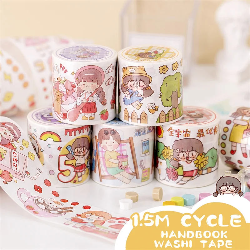 Kawaii Handbook Washi Tape Full Set of Stickers Colorful Cute Cartoon Characters DIY Decorative Small Patterns Journal Stickers
Kawaii Handbook Washi Tape Full Set of Stickers Colorful Cute Cartoon Characters DIY Decorative Small Patterns Journal Stickers