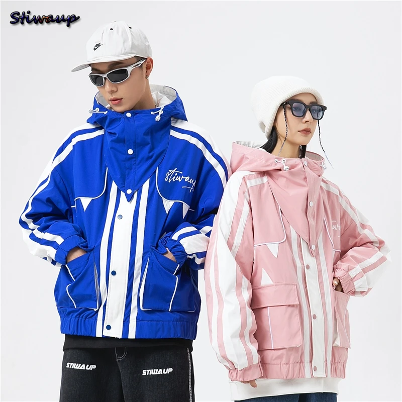 Men's Designer Jacket Female Windbreaker Multi Pocket Patchwork Pink Elegant Hooded Zip-up Couples Outdoor Jackets for Men 2022
Men's Designer Jacket Female Windbreaker Multi Pocket Patchwork Pink Elegant Hooded Zip-up Couples Outdoor Jackets for Men 2022
