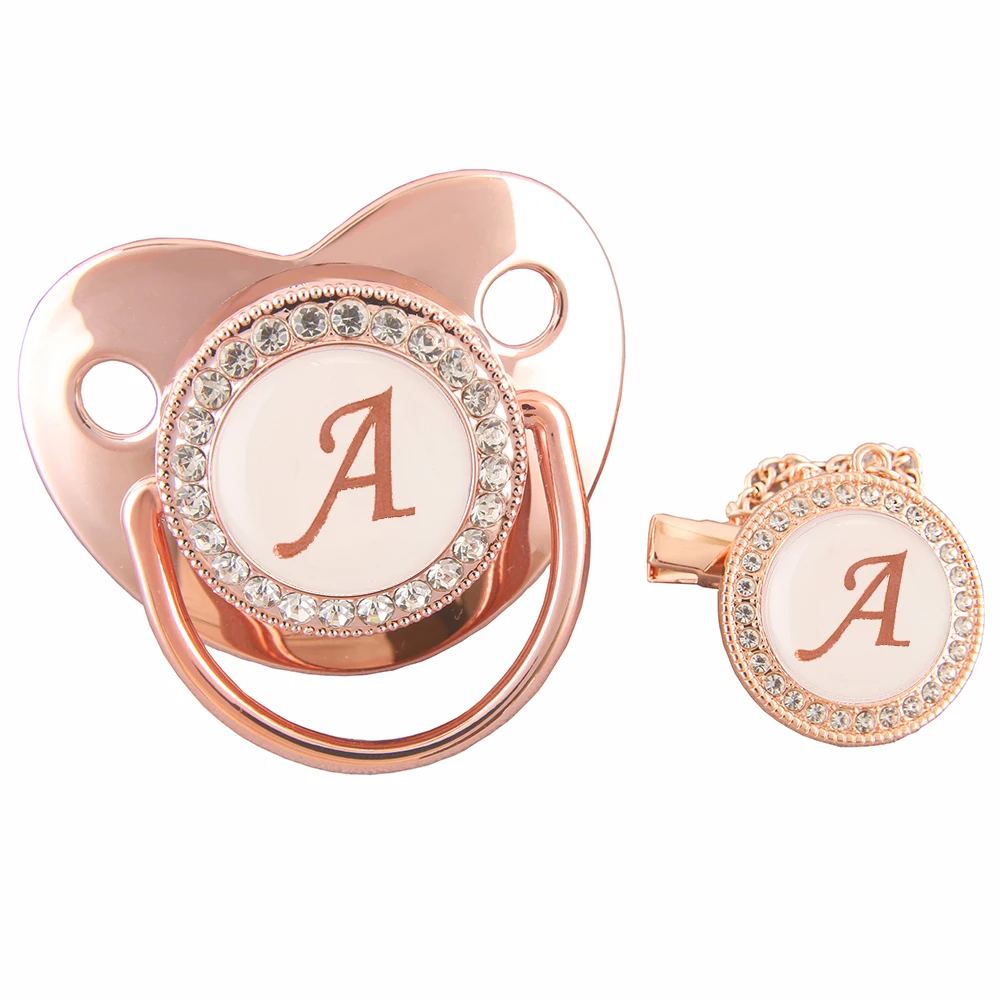 26 Initials Luxury Baby Pacifier Chain 0-12 Months Bling Rose Gold Infant Soother Dummy Nilpple Baby Shower Gift Dropshipping
26 Initials Luxury Baby Pacifier Chain 0-12 Months Bling Rose Gold Infant Soother Dummy Nilpple Baby Shower Gift Dropshipping