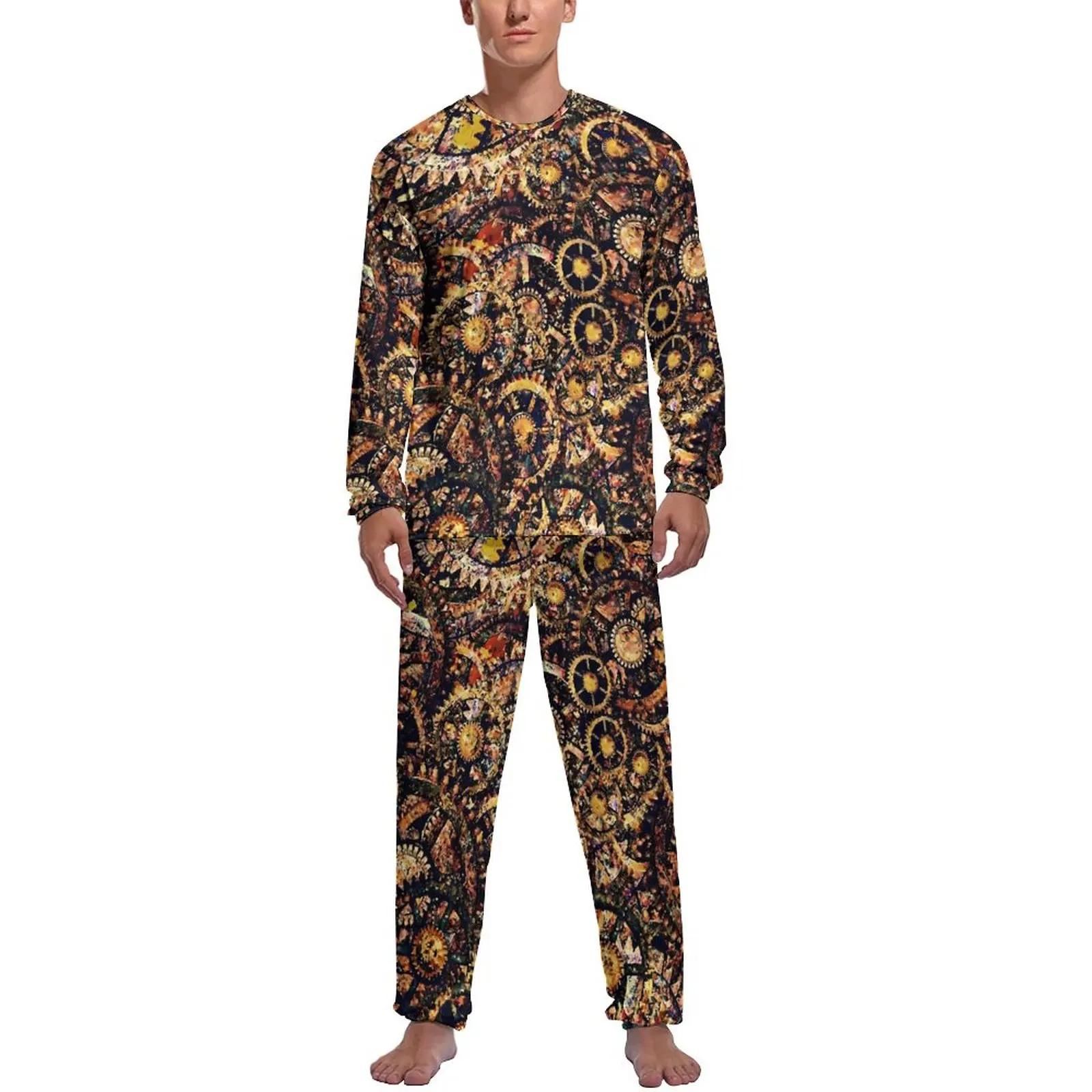 Steampunk Gear Art Pajamas Spring Golden Cogwheel Bedroom Nightwear Men 2 Piece Printed Long-Sleeve Cute Pajama Sets
Steampunk Gear Art Pajamas Spring Golden Cogwheel Bedroom Nightwear Men 2 Piece Printed Long-Sleeve Cute Pajama Sets