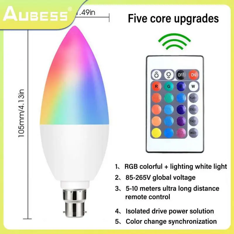 Remote Control Led Bulb E12 E14 E26 E27 B22 6000k Indoor Candle Light 3-5w Smart Home Dimmable Colors Smart Light Bulbs
Remote Control Led Bulb E12 E14 E26 E27 B22 6000k Indoor Candle Light 3-5w Smart Home Dimmable Colors Smart Light Bulbs