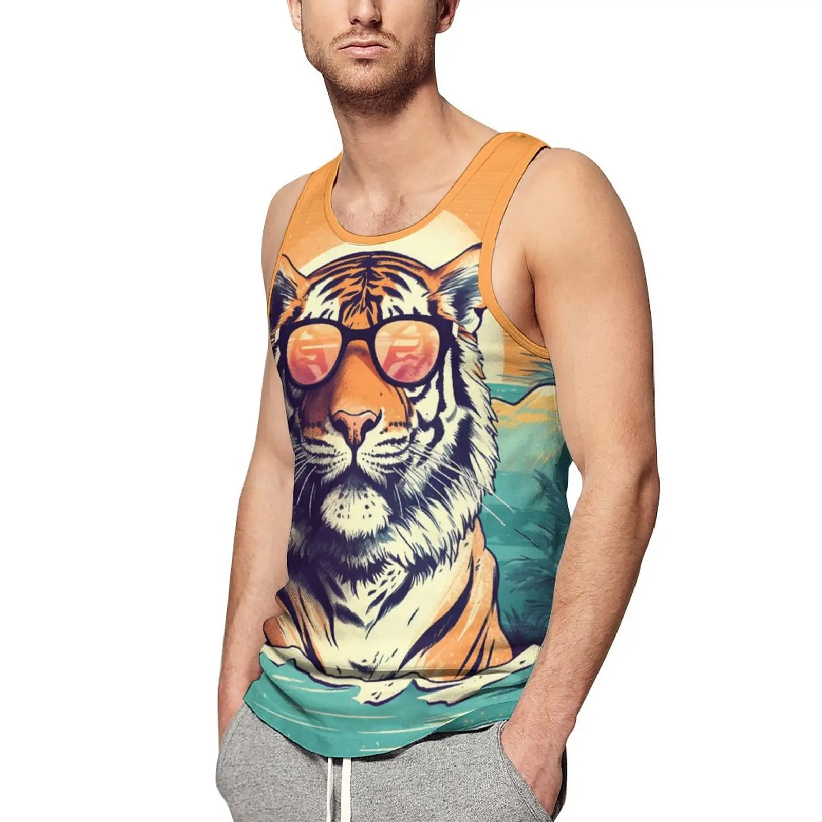 Tiger Tank Top Man Graphic Illustration Sunny Beach Sunglasses Cool Tops Summer Gym Design Sleeveless Shirts Plus Size 4XL 5XL
Tiger Tank Top Man Graphic Illustration Sunny Beach Sunglasses Cool Tops Summer Gym Design Sleeveless Shirts Plus Size 4XL 5XL