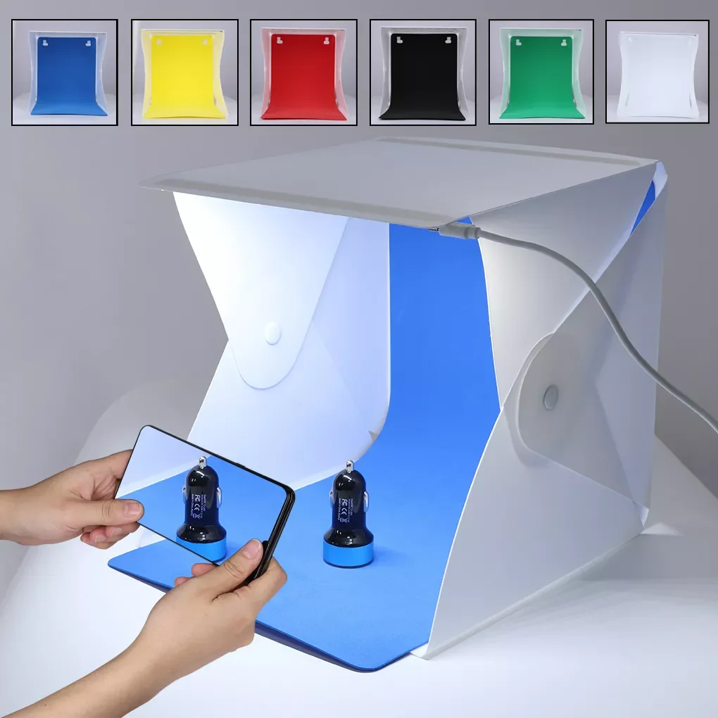 6 Backdrops Mini Folding Light Box Photography Photo Studio Box With Dual LED Strip Lights For Small Articles Photographys
6 Backdrops Mini Folding Light Box Photography Photo Studio Box With Dual LED Strip Lights For Small Articles Photographys