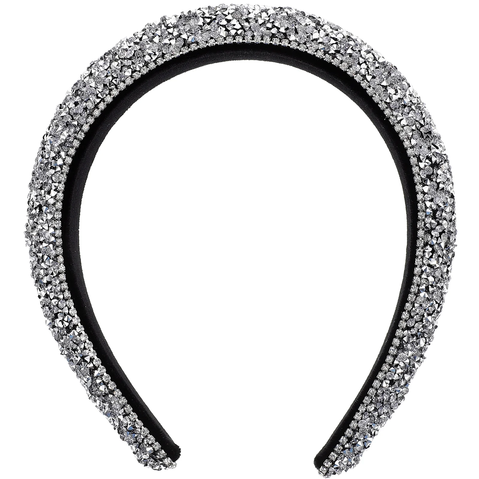 

Headband Headbands Women Rhinestone Crystal Padded Hair Diamond Hairband Baroque Glitter Beaded Sparkly Headdress Wedding Hard