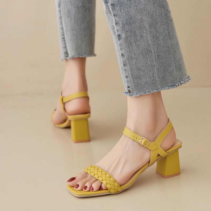 Shoes Women Summer New Open Toe Braided Chunky Heels Designer Shoes Ladies Dress Party ELEGANT Women's Sandals Sandalias Mujer
Shoes Women Summer New Open Toe Braided Chunky Heels Designer Shoes Ladies Dress Party ELEGANT Women's Sandals Sandalias Mujer