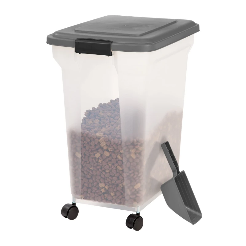 New 45lb Gray Premium Airtight Sealed Pet Dog & Cat Food Container with Scoop - Perfect Storage Solution for Your Feline or Cani
New 45lb Gray Premium Airtight Sealed Pet Dog & Cat Food Container with Scoop - Perfect Storage Solution for Your Feline or Cani