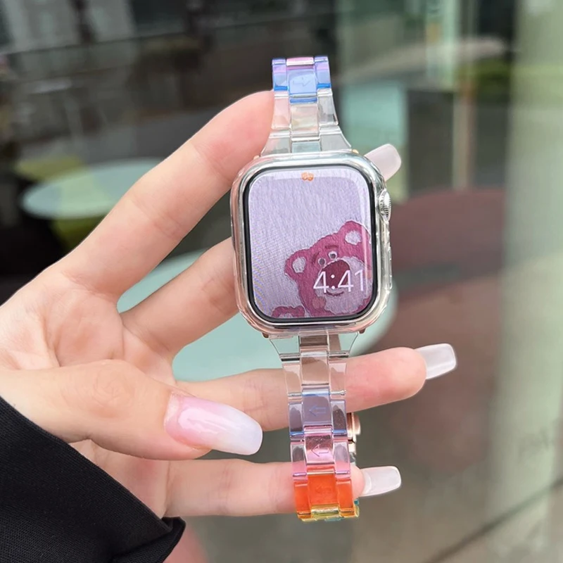 Ремешок резиновый для Apple Watch Ultra, прозрачный Радужный Браслет для iWatch 6 SE 5 4 3, 49 мм 7 8 41 45 мм 38 40 мм 42 44 мм
Ремешок резиновый для Apple Watch Ultra, прозрачный Радужный Браслет для iWatch 6 SE 5 4 3, 49 мм 7 8 41 45 мм 38 40 мм 42 44 мм