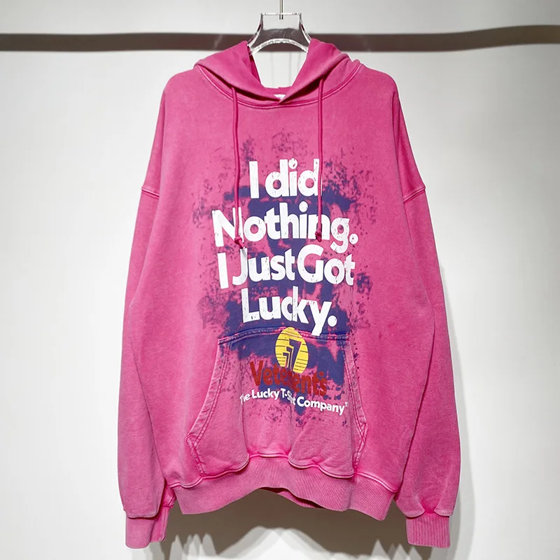 VETEMENTS Cotton Arrival Oversize Washing Retro Pink Black Hoodie Hooded Thick Hat Long Sleeve Loose Winter Coat Men Women
VETEMENTS Cotton Arrival Oversize Washing Retro Pink Black Hoodie Hooded Thick Hat Long Sleeve Loose Winter Coat Men Women