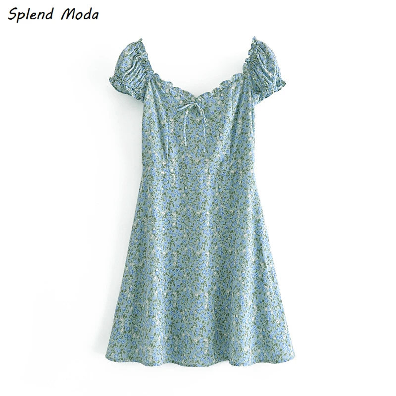 Женское платье на молнии, эластичное платье с V-образным вырезом, рукавами-фонариками и бантом, со шнуровкой, цветочным принтом и поясом, 2021 
Женское платье на молнии, эластичное платье с V-образным вырезом, рукавами-фонариками и бантом, со шнуровкой, цветочным принтом и поясом, 2021