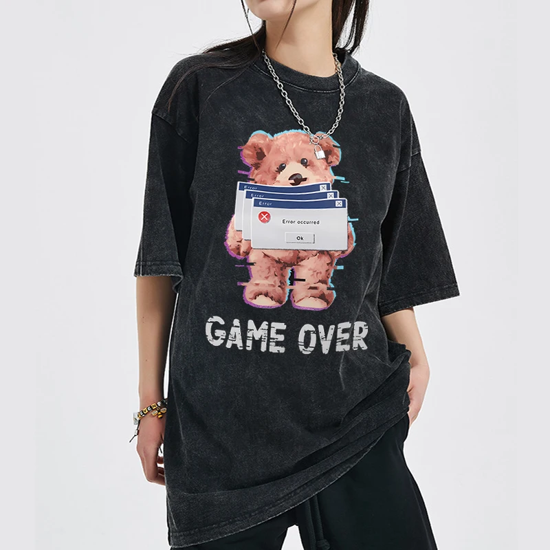 Футболка с коротким рукавом GAME OVER, Весенняя футболка в готическом стиле, топ с цифровым принтом прямой инъекции, новый стиль, уличная одежда,...
Футболка с коротким рукавом GAME OVER, Весенняя футболка в готическом стиле, топ с цифровым принтом прямой инъекции, новый стиль, уличная одежда,...
