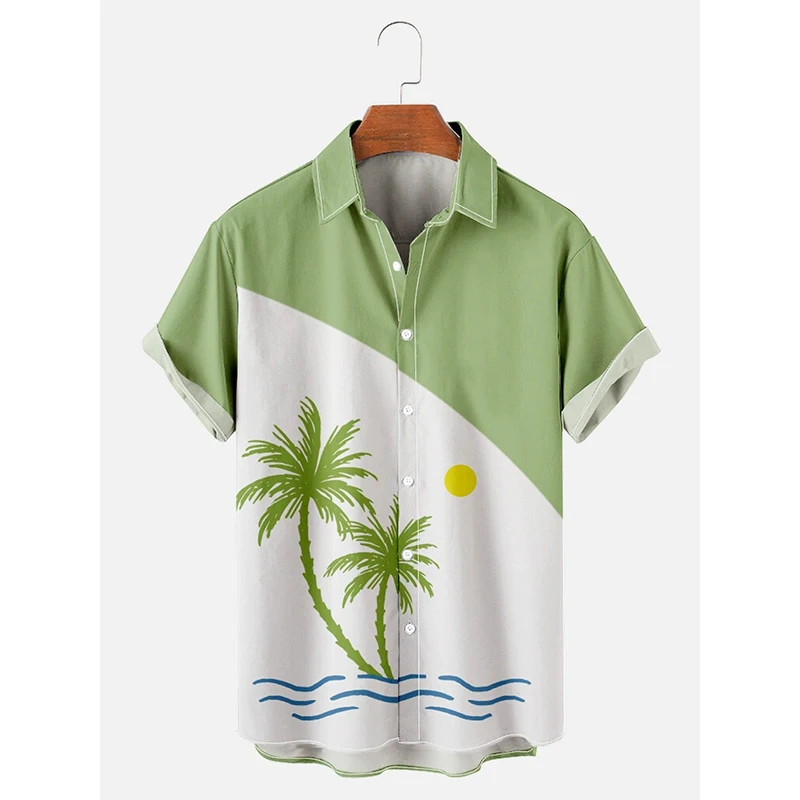 Hawaiian Simple Coconut Tree Printed Men‘s Holiday Breathable Short Sleeve Tee Shirt
Hawaiian Simple Coconut Tree Printed Men‘s Holiday Breathable Short Sleeve Tee Shirt