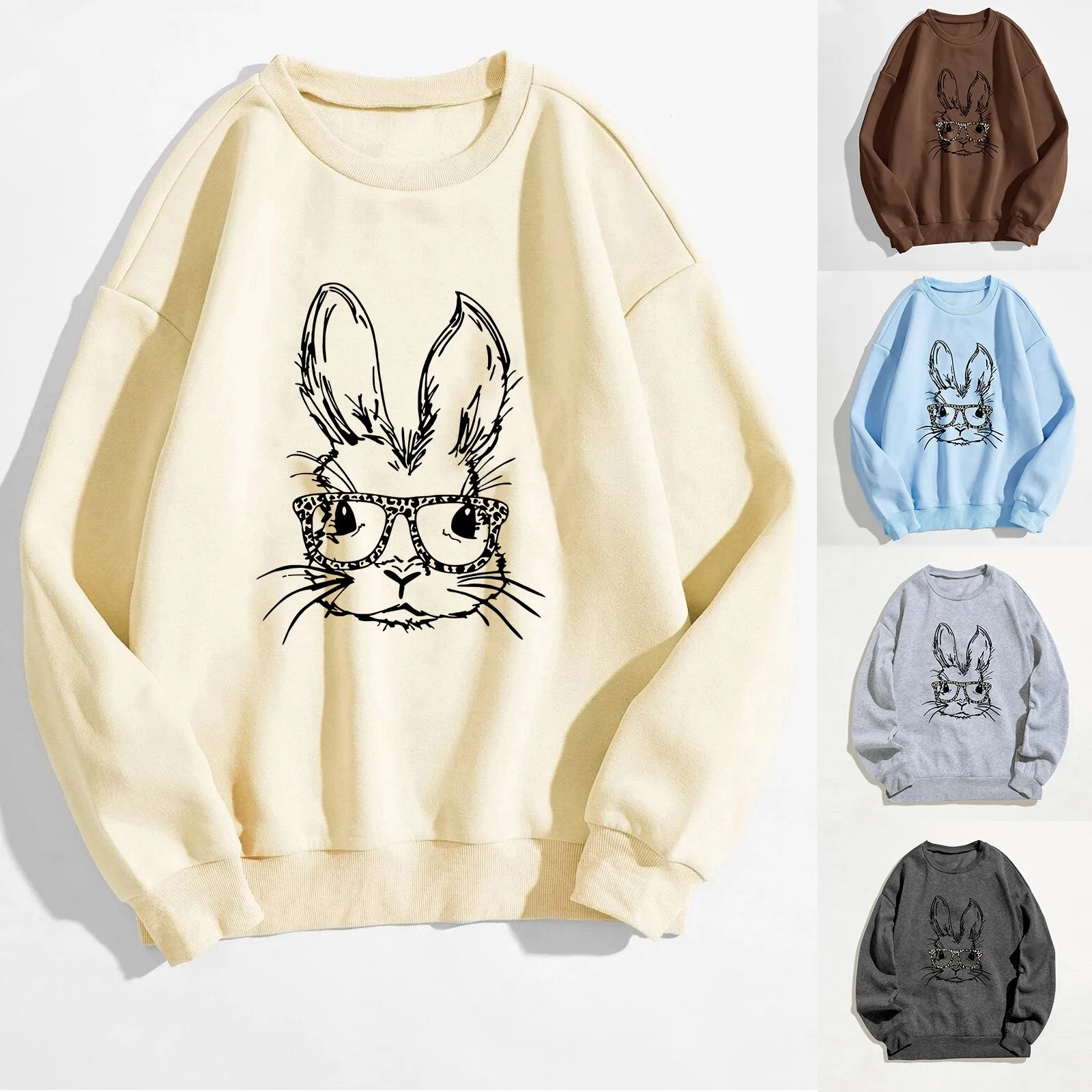 Easter Womens Casual Long Sleeve Crew Neck Rabbit Printed Pullover Hoodless Sweatshirts Fit Drawstring Waist Sweatshirt Women
Easter Womens Casual Long Sleeve Crew Neck Rabbit Printed Pullover Hoodless Sweatshirts Fit Drawstring Waist Sweatshirt Women