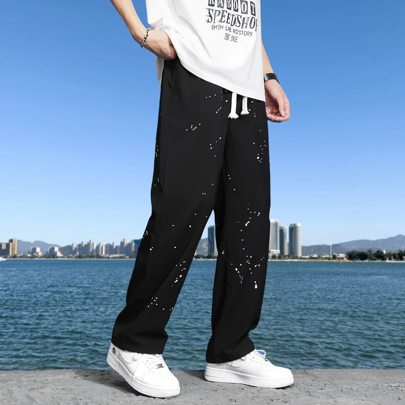 Summer Thin Casual Pants Men Fashion Wide Leg Ice Silk Pants Men Streetwear Loose Hip Hop Ink Splash Pants Mens Trousers M-4XL
Summer Thin Casual Pants Men Fashion Wide Leg Ice Silk Pants Men Streetwear Loose Hip Hop Ink Splash Pants Mens Trousers M-4XL