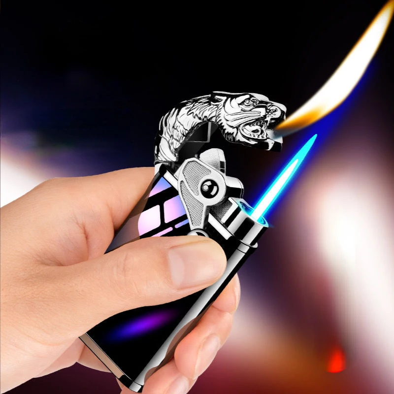2022 Tiger head double fire inflatable windproof lighter creative trend men and women gift KTV bar personality cigarette lighter
2022 Tiger head double fire inflatable windproof lighter creative trend men and women gift KTV bar personality cigarette lighter