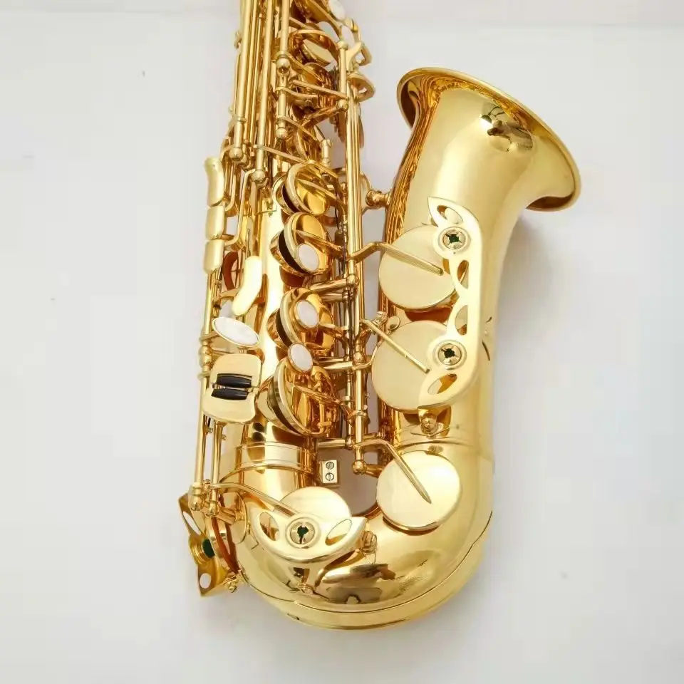 Professional playing Alto saxophone brass lacquered gold saxophone E flat Alto sax high quality saxophone flute bag
Professional playing Alto saxophone brass lacquered gold saxophone E flat Alto sax high quality saxophone flute bag