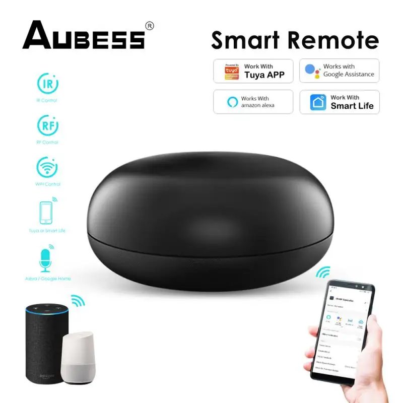 Универсальный пульт дистанционного управления AUBESS Tuya, Wi-Fi RF + ИК устройство для голосового управления, работает с Alexa Google Home
Универсальный пульт дистанционного управления AUBESS Tuya, Wi-Fi RF + ИК устройство для голосового управления, работает с Alexa Google Home