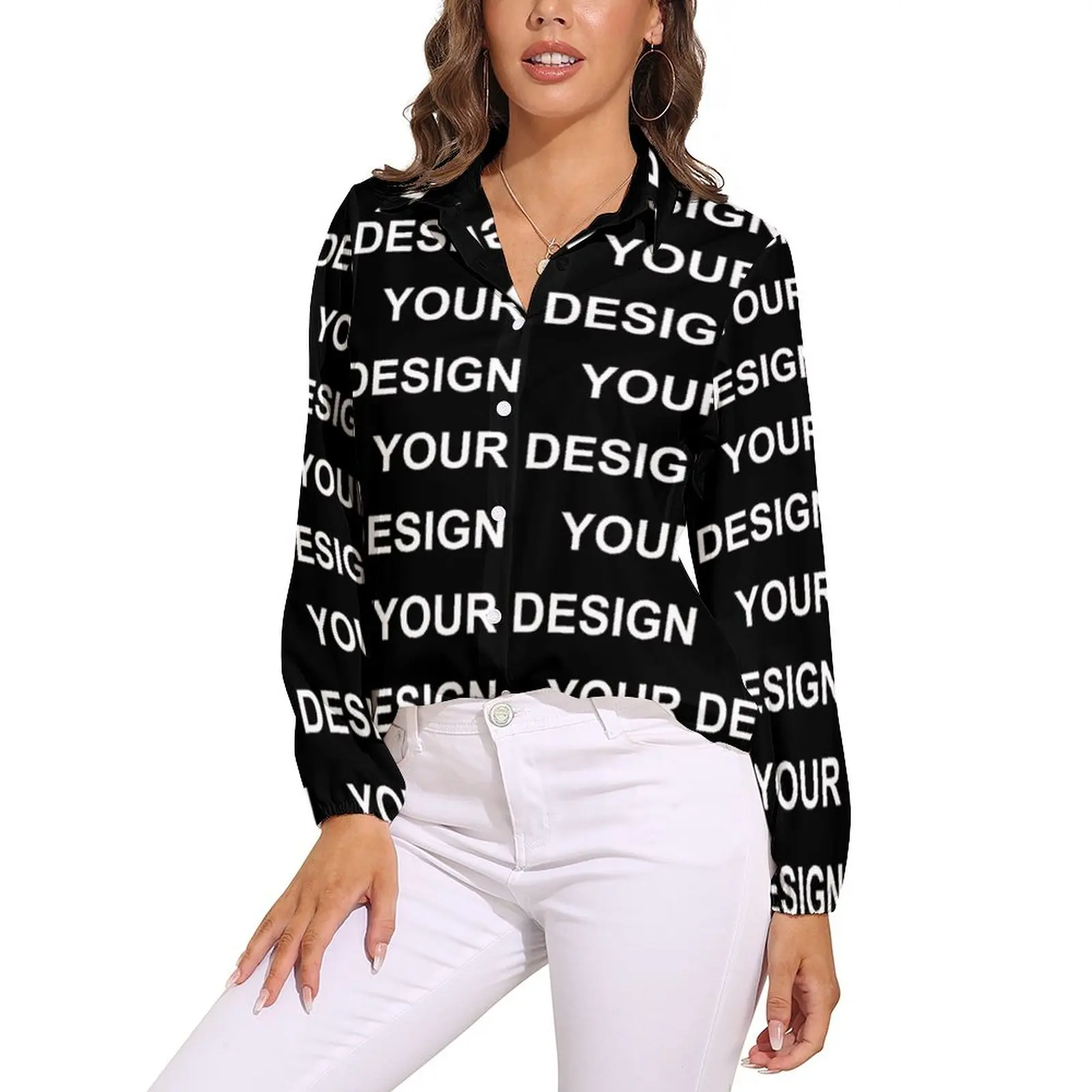 Add Design Customized Blouse Custom Made Your Image Pretty Printed Blouses Women Casual Shirts Summer Long-Sleeve Oversized Tops
Add Design Customized Blouse Custom Made Your Image Pretty Printed Blouses Women Casual Shirts Summer Long-Sleeve Oversized Tops