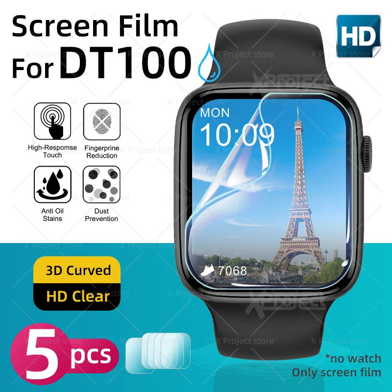 Screen Film For DT100 Smart Watch Full Coverage Hydrogel Protective Film Screen Protector For 42mm 44mm DT100 SmartWatch pk W7
Screen Film For DT100 Smart Watch Full Coverage Hydrogel Protective Film Screen Protector For 42mm 44mm DT100 SmartWatch pk W7