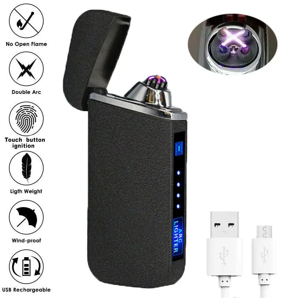 NEW NEW WINDPROOF USB ELECTRIC LIGHTER, Rechargeable Double ARC Flameless Plasma, GIFT
NEW NEW WINDPROOF USB ELECTRIC LIGHTER, Rechargeable Double ARC Flameless Plasma, GIFT