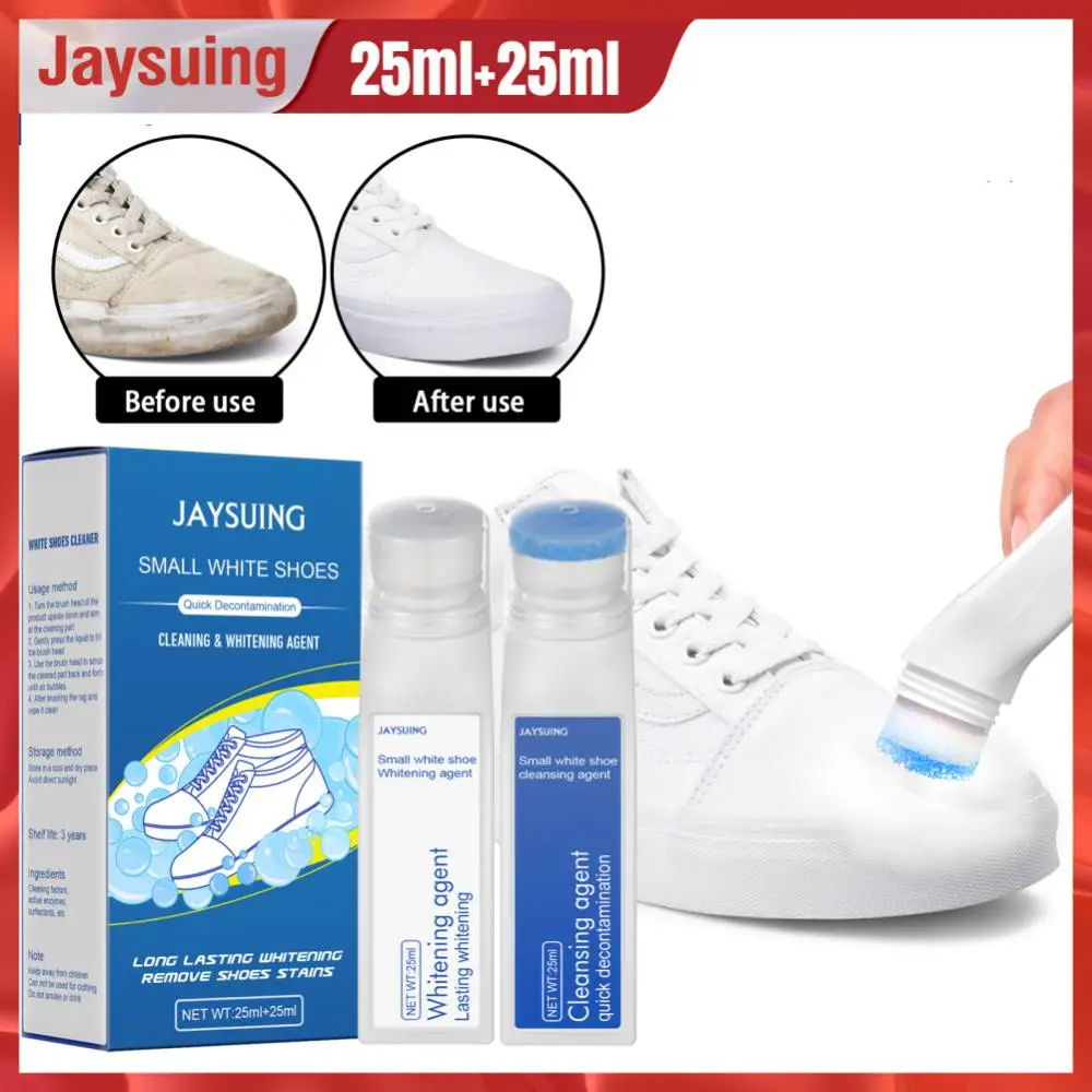 25g+25g White Shoes Cleaning Agent Clean Shoes Stain Whitening Cleansing Polish Foam Deoxidizer For Sneaker Remove Yellow Edge
25g+25g White Shoes Cleaning Agent Clean Shoes Stain Whitening Cleansing Polish Foam Deoxidizer For Sneaker Remove Yellow Edge