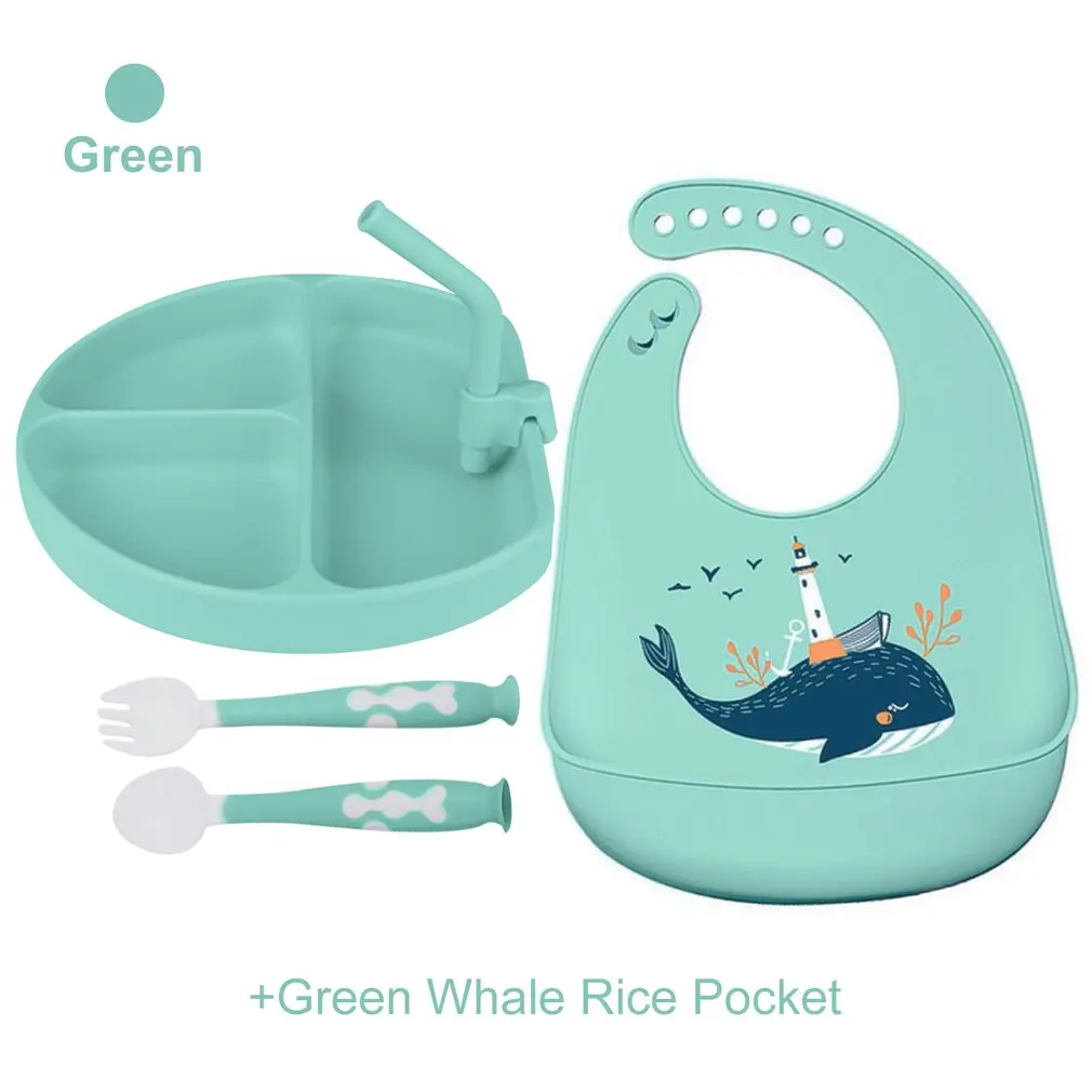 Baby Silicone Tableware Set Infant Solid Color Waterproof Bib Newborn Feeding Burp Cloth Toddler Dinner Plate And Spoon Fork
Baby Silicone Tableware Set Infant Solid Color Waterproof Bib Newborn Feeding Burp Cloth Toddler Dinner Plate And Spoon Fork