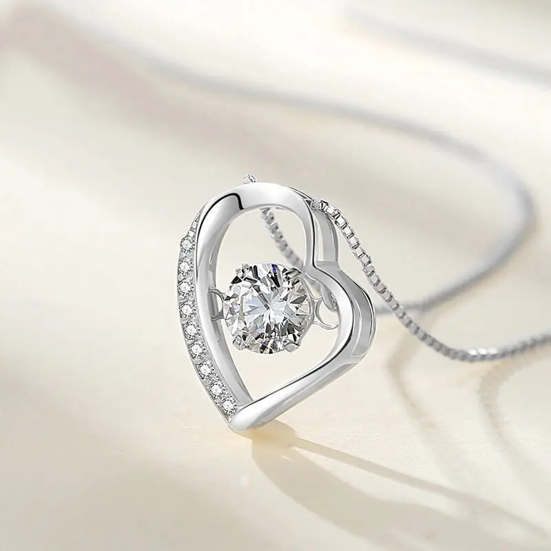 Fashion New Hollow Heart Necklace Woman White Purple Cubic Zirconia Stone Pendant Valentine's Day Jewelry
Fashion New Hollow Heart Necklace Woman White Purple Cubic Zirconia Stone Pendant Valentine's Day Jewelry