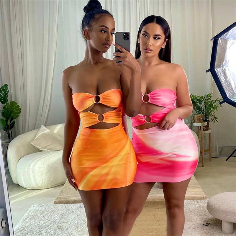 SKMY 2021 Autumn And Winter New Sexy Outfits For Woman Fashion Hollow Out Strapless Open Back Tie-Dye Printed Slim Bodycon Dress
SKMY 2021 Autumn And Winter New Sexy Outfits For Woman Fashion Hollow Out Strapless Open Back Tie-Dye Printed Slim Bodycon Dress