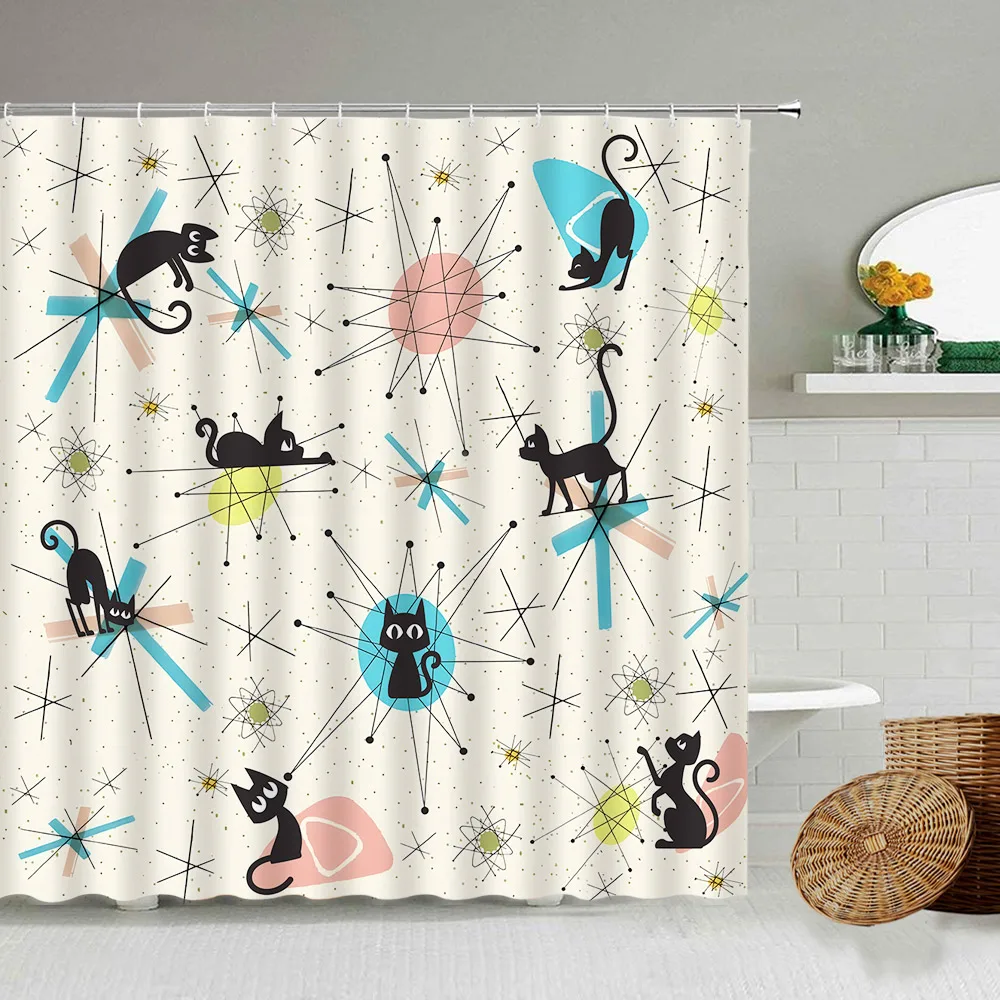 Creative Geometric Black Cats Shower Curtain Funny Cartoon Animal Line Abstract Pattern Fabric Home Bathroom Decor Bath Curtains
Creative Geometric Black Cats Shower Curtain Funny Cartoon Animal Line Abstract Pattern Fabric Home Bathroom Decor Bath Curtains