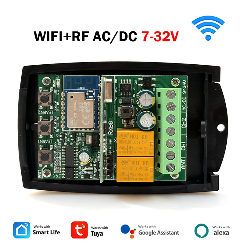 Yinuogo Универсальный приемник гаражных ворот Tuya WIFI 433МГц
Yinuogo Универсальный приемник гаражных ворот Tuya WIFI 433МГц