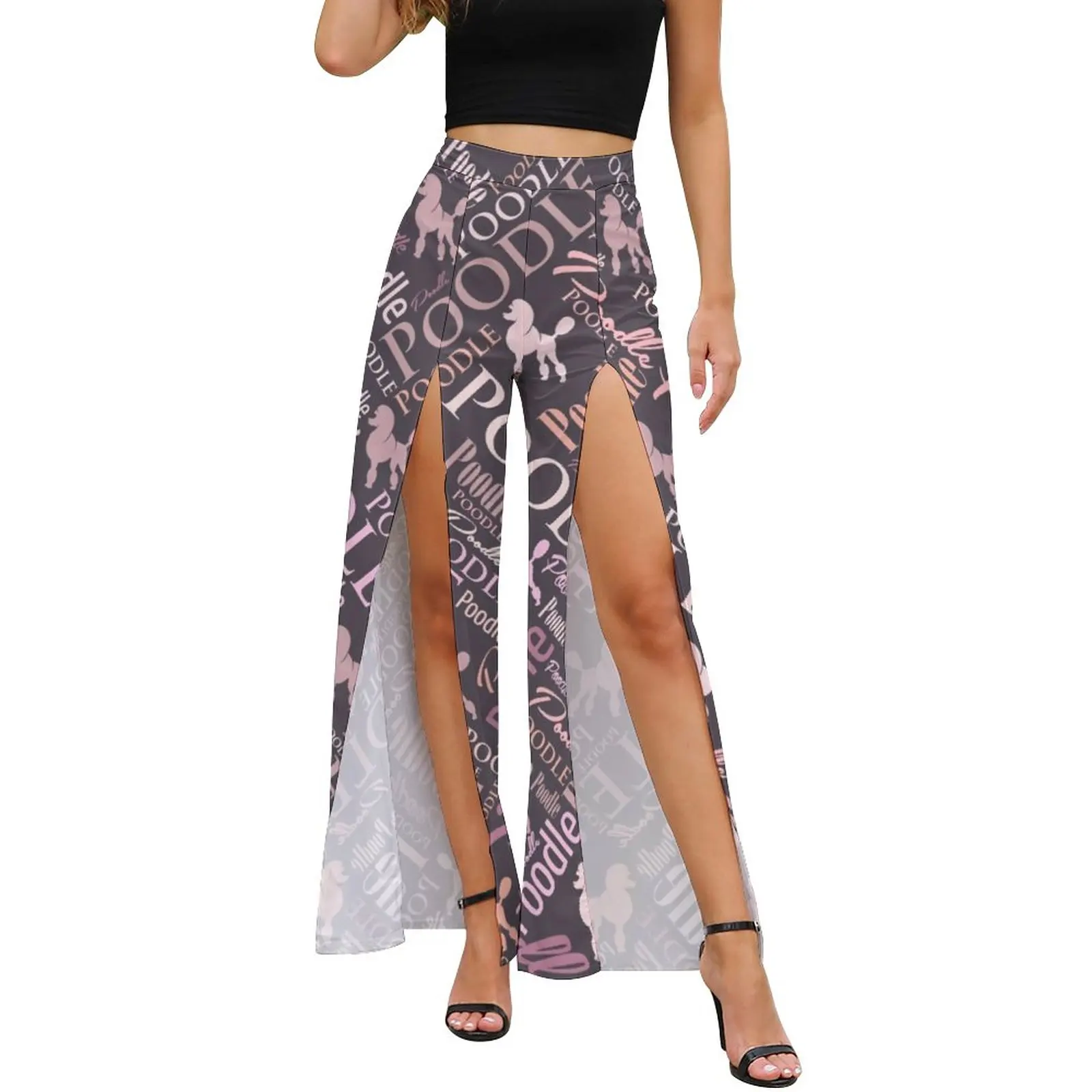 Poodle Word Art Pants Slit Letter Print Modern Trousers Daily Woman Korean Fashion Graphic Wide Pants
Poodle Word Art Pants Slit Letter Print Modern Trousers Daily Woman Korean Fashion Graphic Wide Pants