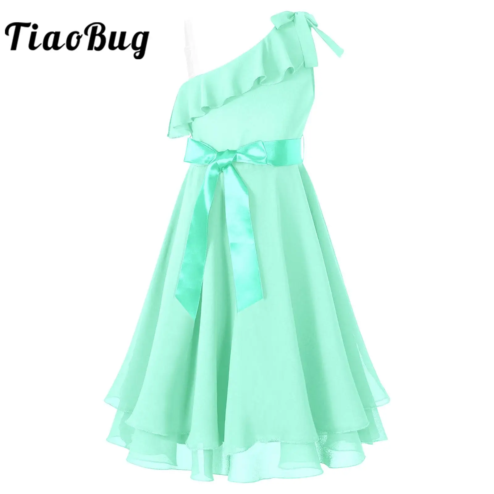 Kids Elegant Flower Girl Chiffon Dress One-Shoulder Sleeveless Wedding Party Dress Princess Children's First Communion Gown
Kids Elegant Flower Girl Chiffon Dress One-Shoulder Sleeveless Wedding Party Dress Princess Children's First Communion Gown
