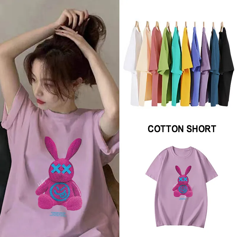 Summer New 100% Cotton T Shirt Men Plus Size Rabbit Print Short Sleeve T-shirt Causal O-neck Basic T-shirt Women Classic Top Tee
Summer New 100% Cotton T Shirt Men Plus Size Rabbit Print Short Sleeve T-shirt Causal O-neck Basic T-shirt Women Classic Top Tee