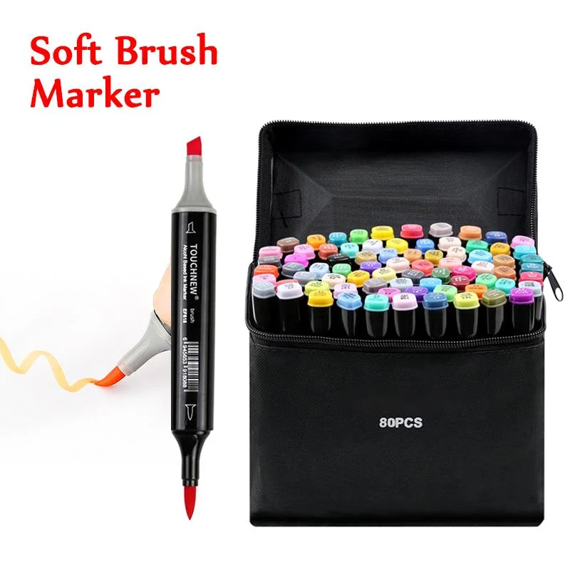 6-168 Colors Soft Brush Markers Pen Dual tips Alcohol Based set for Manga Drawing Animation Design Art Supplies
6-168 Colors Soft Brush Markers Pen Dual tips Alcohol Based set for Manga Drawing Animation Design Art Supplies