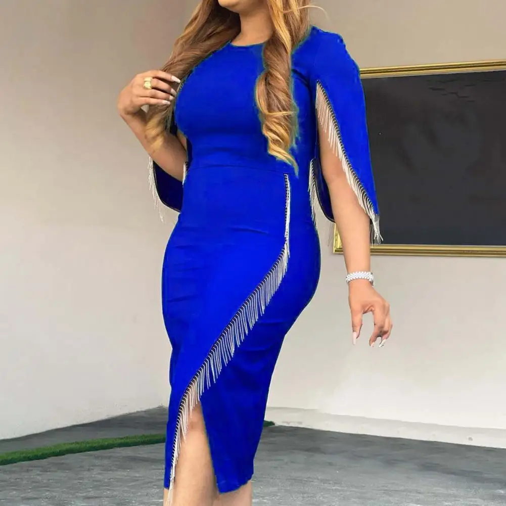 Women Dress Fashion Raglan Sleeve Dress 2022 Sexy Chic Tassel Splicing O Neck Dress Office Lady Commute Pencil Dress for Party
Women Dress Fashion Raglan Sleeve Dress 2022 Sexy Chic Tassel Splicing O Neck Dress Office Lady Commute Pencil Dress for Party
