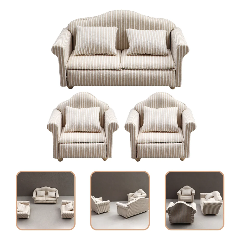 3 Pcs Dollhouse Sofa Mini Dollhouse Model Ornament Living Room Decor Decoration Cushion Couch
3 Pcs Dollhouse Sofa Mini Dollhouse Model Ornament Living Room Decor Decoration Cushion Couch