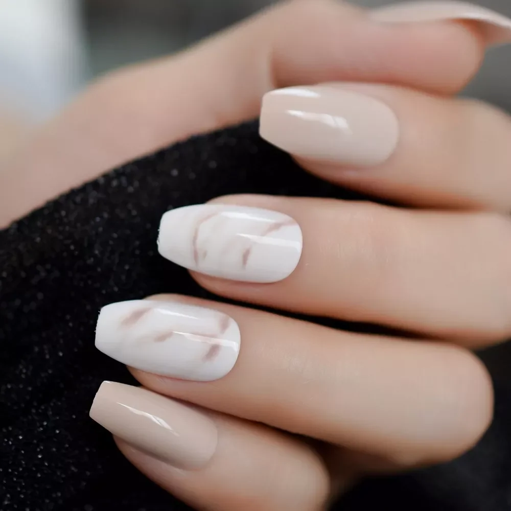 NEW2023 Ballerina Fake Nails Khaki Nude Marble Coffin Flat Artificial False Nail Tips for Office Home Faux Ongle Free Glue Stick
NEW2023 Ballerina Fake Nails Khaki Nude Marble Coffin Flat Artificial False Nail Tips for Office Home Faux Ongle Free Glue Stick