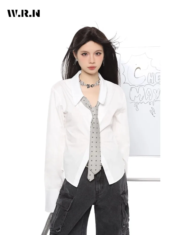 Однотонная свободная однобортная рубашка Hotsweet с длинным рукавом, осень 2023, Женская Повседневная мешковатая блузка с отложным воротником, укороченный топ
Однотонная свободная однобортная рубашка Hotsweet с длинным рукавом, осень 2023, Женская Повседневная мешковатая блузка с отложным воротником, укороченный топ