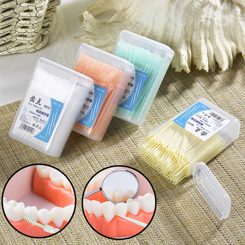 200Pcs Plastic Toothpick Double-Headed Teeth Cleaning Oral Care Interdental Brush Toothpick Floss Disposable Teeth Hygiene
200Pcs Plastic Toothpick Double-Headed Teeth Cleaning Oral Care Interdental Brush Toothpick Floss Disposable Teeth Hygiene
