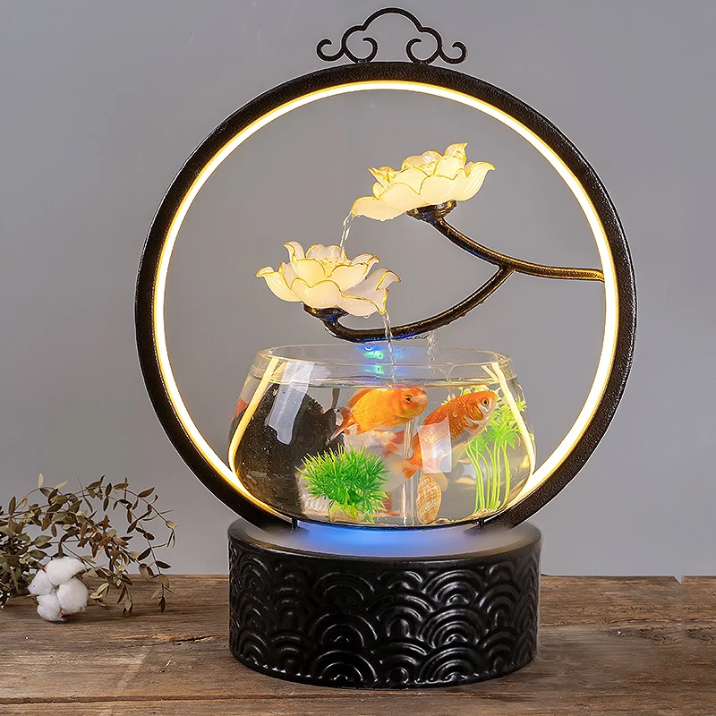 zq Chinese Creative Fish Globe Living Room Small Table Decoration Hallway Circulating Water round Glass Cylinder
zq Chinese Creative Fish Globe Living Room Small Table Decoration Hallway Circulating Water round Glass Cylinder