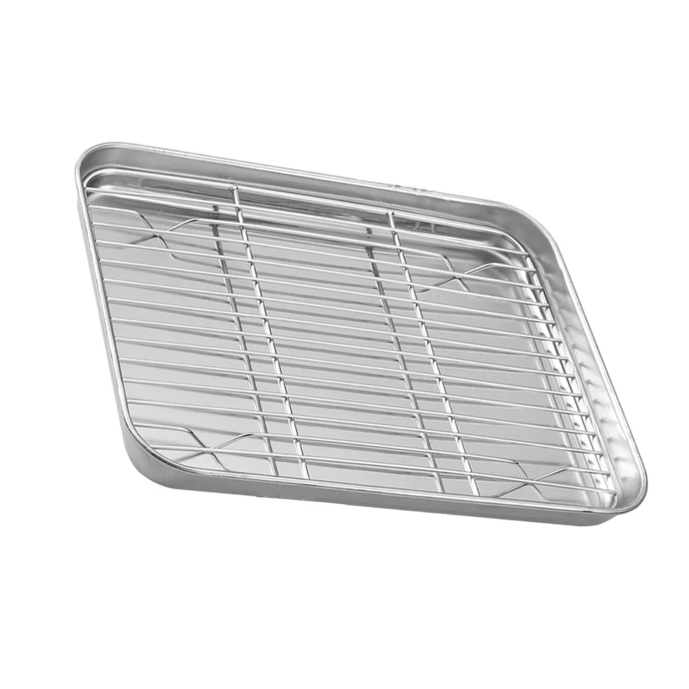 Rack Pan Bakingsheet Tray Stainless Steel Cookie Oven Half Cake Quarter Roast Home Grilling Roasting Pans Cooling Metal
Rack Pan Bakingsheet Tray Stainless Steel Cookie Oven Half Cake Quarter Roast Home Grilling Roasting Pans Cooling Metal