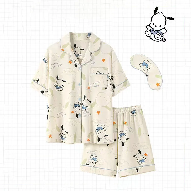 Новинка Kawaii Sanrio полако Пижама с короткими рукавами маска для глаз набор милый мультяшный аниме летняя одежда для отдыха три комплекта игрушек для девочек
Новинка Kawaii Sanrio полако Пижама с короткими рукавами маска для глаз набор милый мультяшный аниме летняя одежда для отдыха три комплекта игрушек для девочек