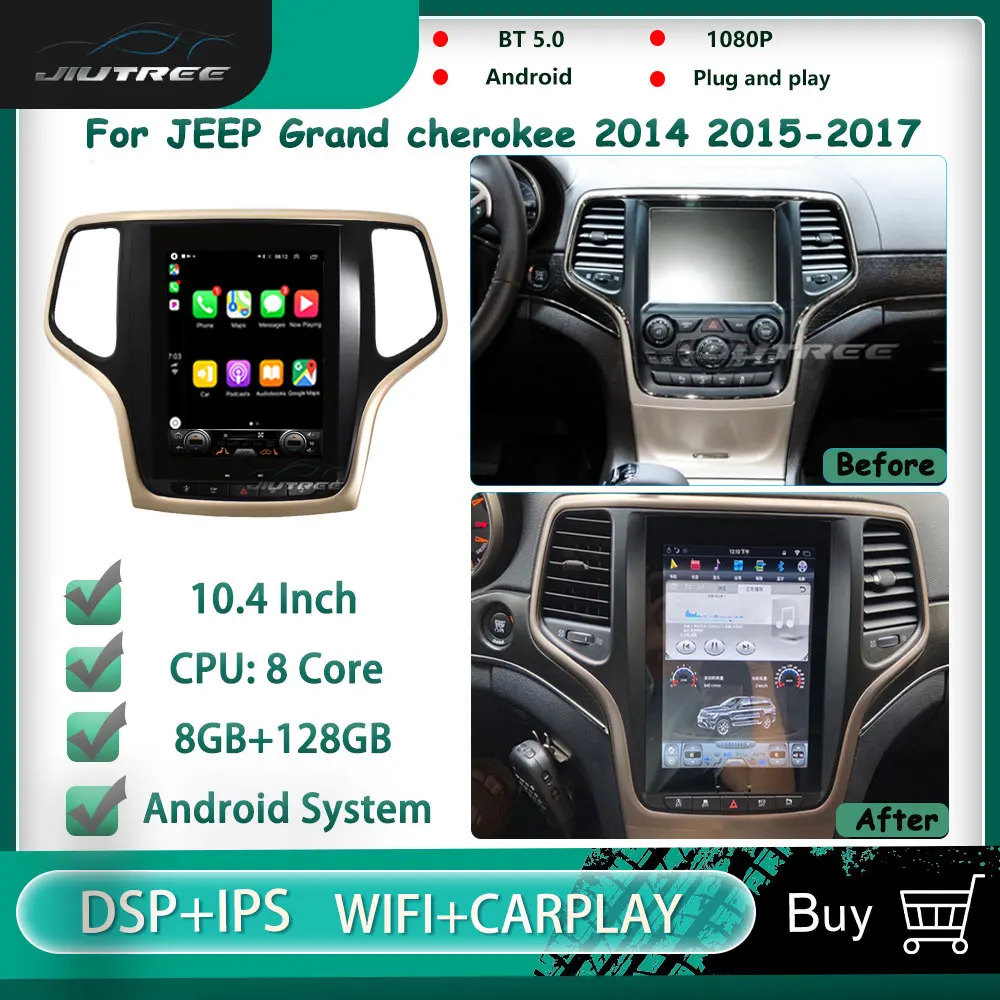 Vertical Screen Tesla Style Android Car Radio Automotivo head unit For JEEP Grand cherokee 2014-2016 Car GPS Navigation WiFi 4G
Vertical Screen Tesla Style Android Car Radio Automotivo head unit For JEEP Grand cherokee 2014-2016 Car GPS Navigation WiFi 4G